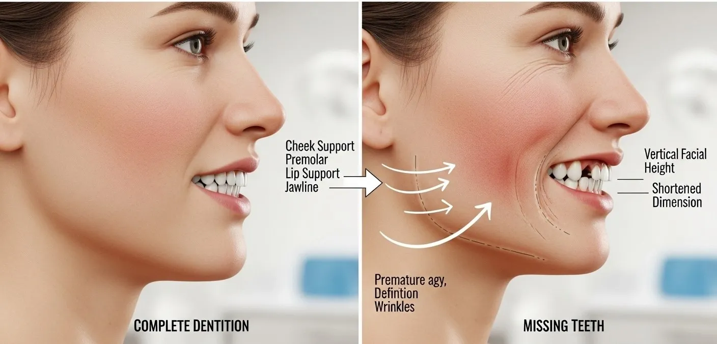 Facial Aging Due to Loss of Teeth